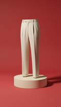 Ivory mist wool-blend trousers